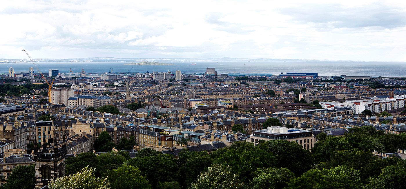 Panorama of Edinburgh and Leith, looking north from Calton Hill